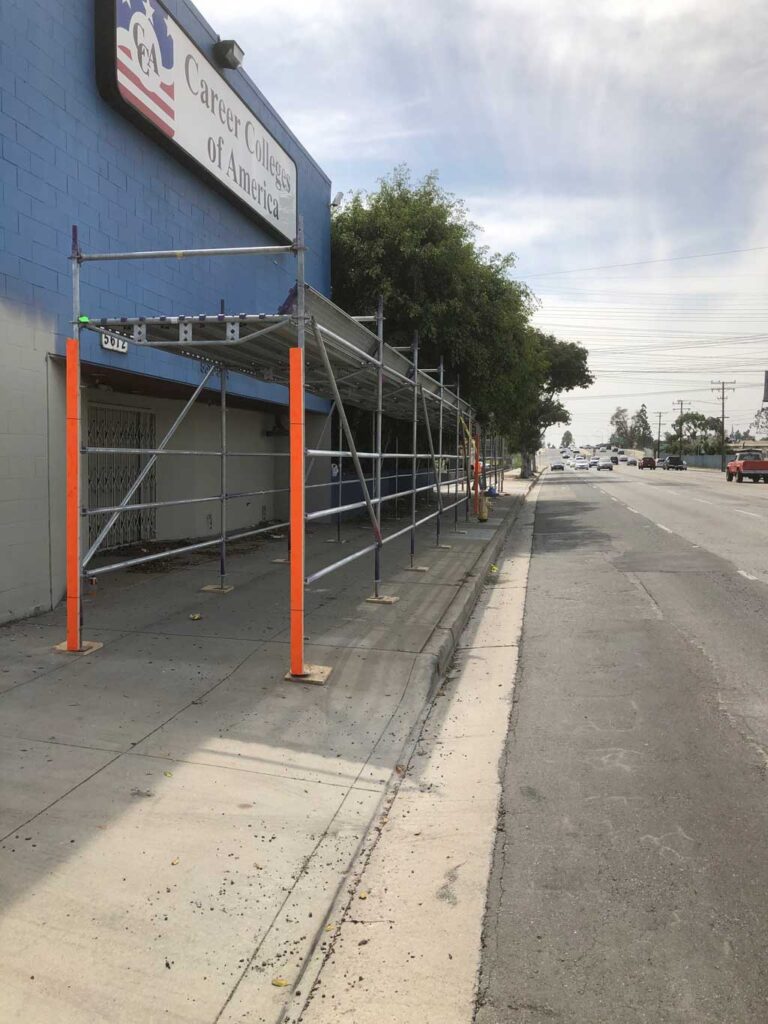 Pedestrian Canopy Services by Major Scaffold Los Angeles