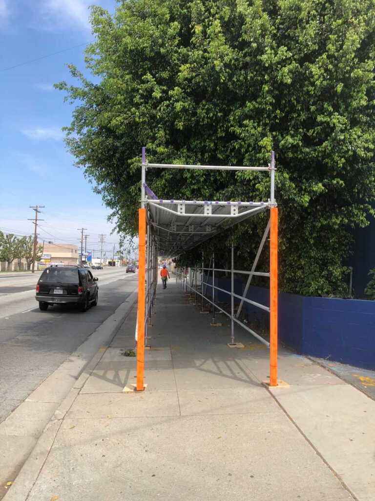 Pedestrian Canopy Services by Major Scaffold Los Angeles